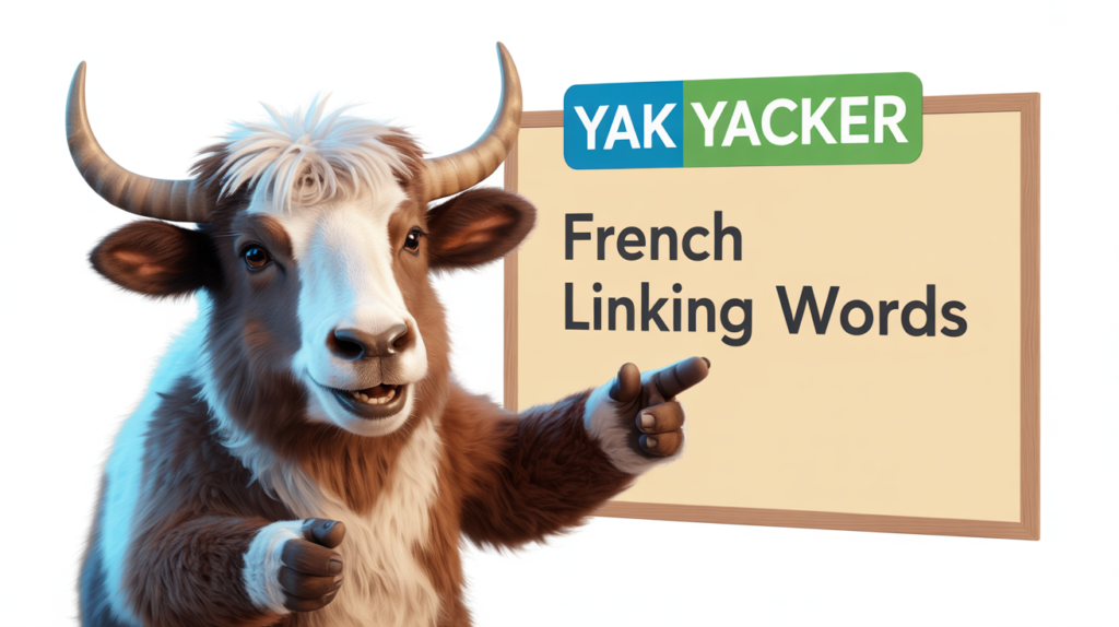 yak showing “French Linking Words” with connector arrows.