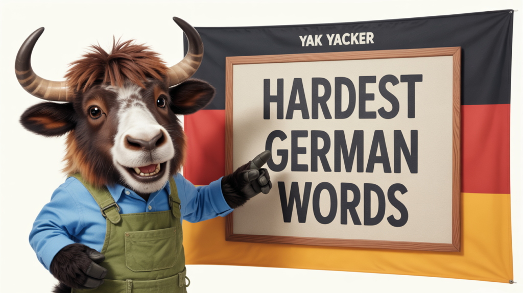 yak with “Hardest German Words” tricky letter icons.