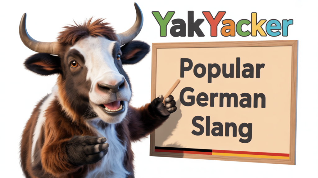 yak with “German Slang” playful icons.
