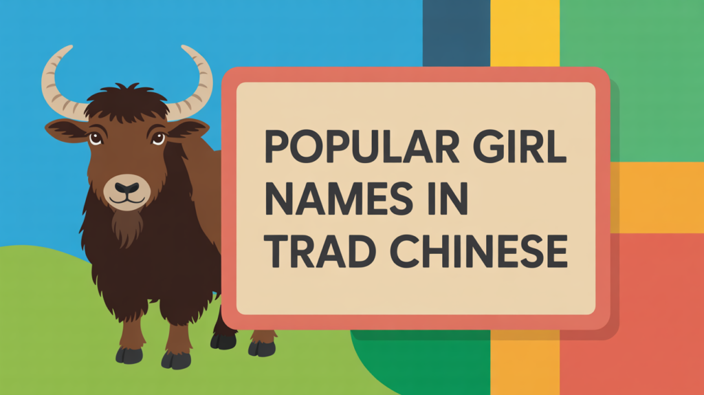 yak with “Popular Chinese Girl Names” and flower/name icons
