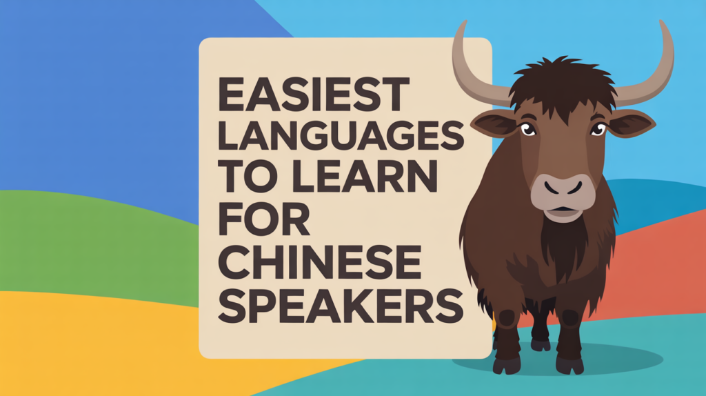 yak with “Easiest Languages for Chinese Speakers” and globe icons