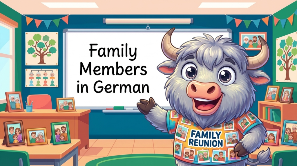 Talk family in German! Learn family member vocabulary with fun examples, clear meanings, and pronunciation help.