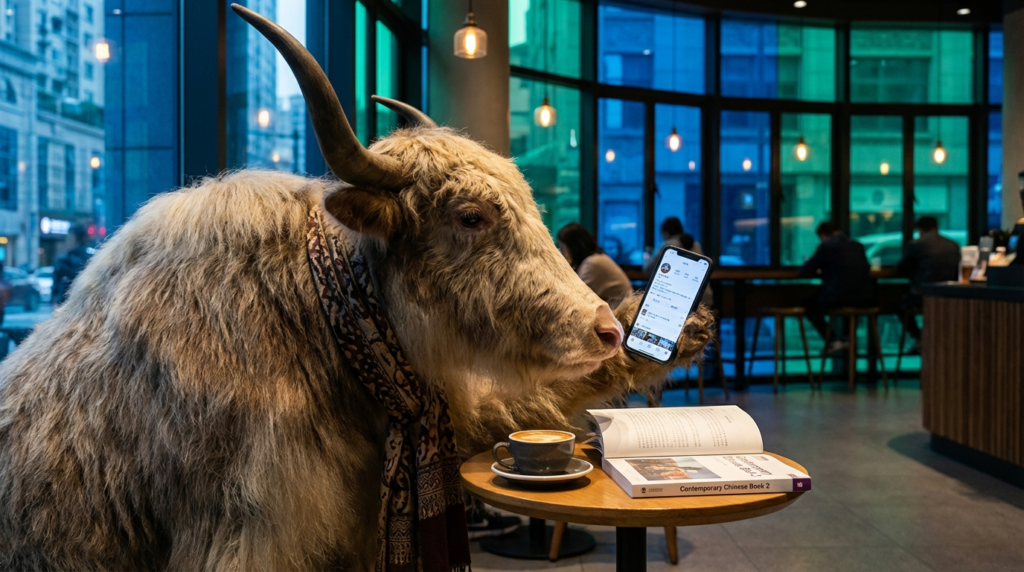 A personified yak Chinese teacher that introduces Contemporary Chinese Book 2 vocabulary and grammar lists in Traditional Chinese.