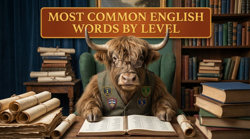 A personified yak English teacher that teaches most common English words by level A1 to C1 for beginners.