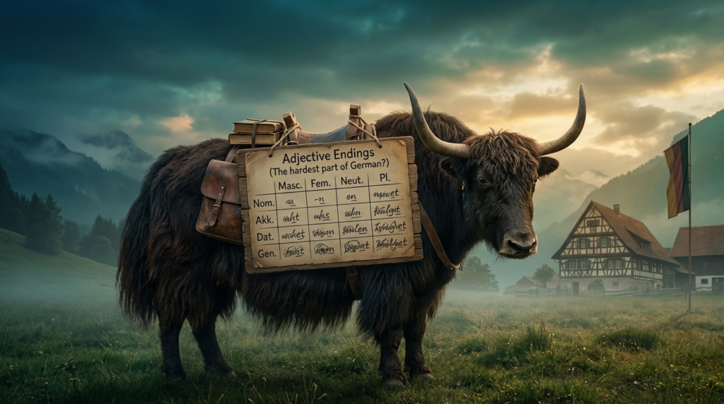 Adjective Endings (The hardest part of German?) — Finally understand German adjective endings with simple rules, clear charts, and examples that make this tricky topic easier.