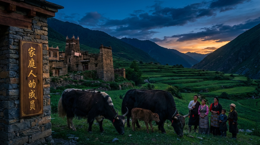 A personified yak Chinese teacher that teaches family members in Chinese with pinyin and beginner vocabulary.