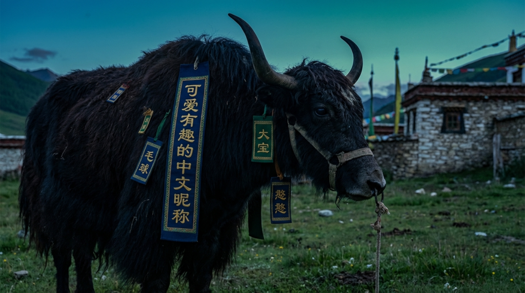 A personified yak Chinese teacher that teaches cute and funny nicknames in Chinese with pinyin for beginners.