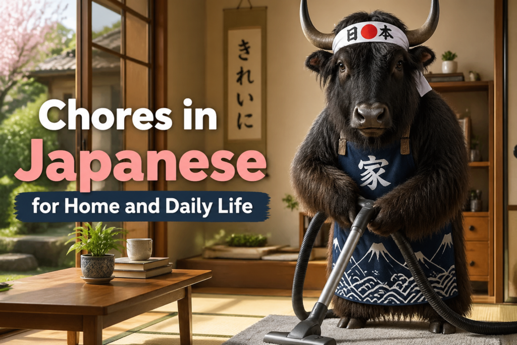Japanese chores vocabulary worksheet