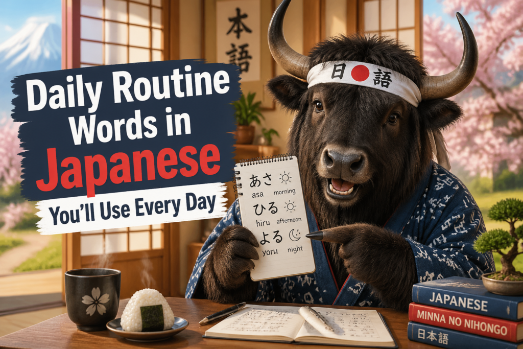 Japanese daily routine vocabulary timeline