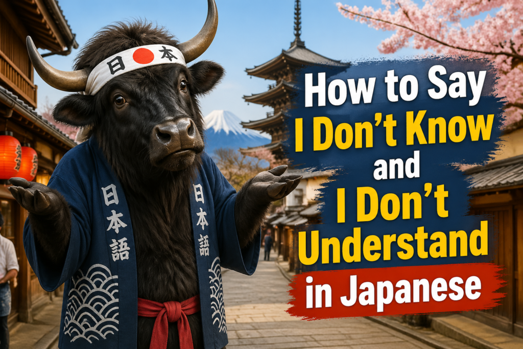 Japanese language guide explaining how to say “I don’t know” and “I don’t understand.”