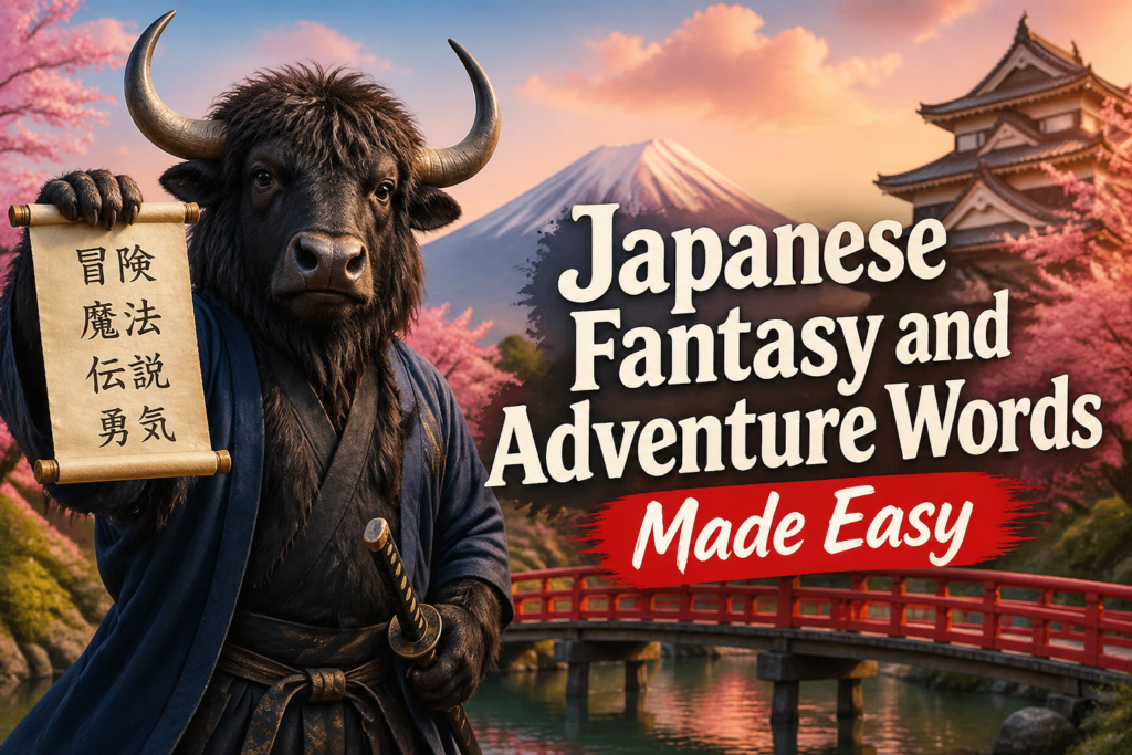 Fantasy and adventure words written in Japanese