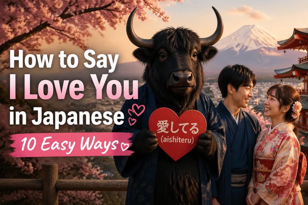 Japanese couple exchanging a heartfelt “I love you,” illustrating ways to say love in Japanese.