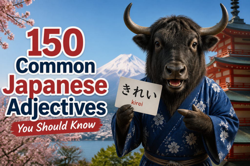 Visual chart of common Japanese adjectives