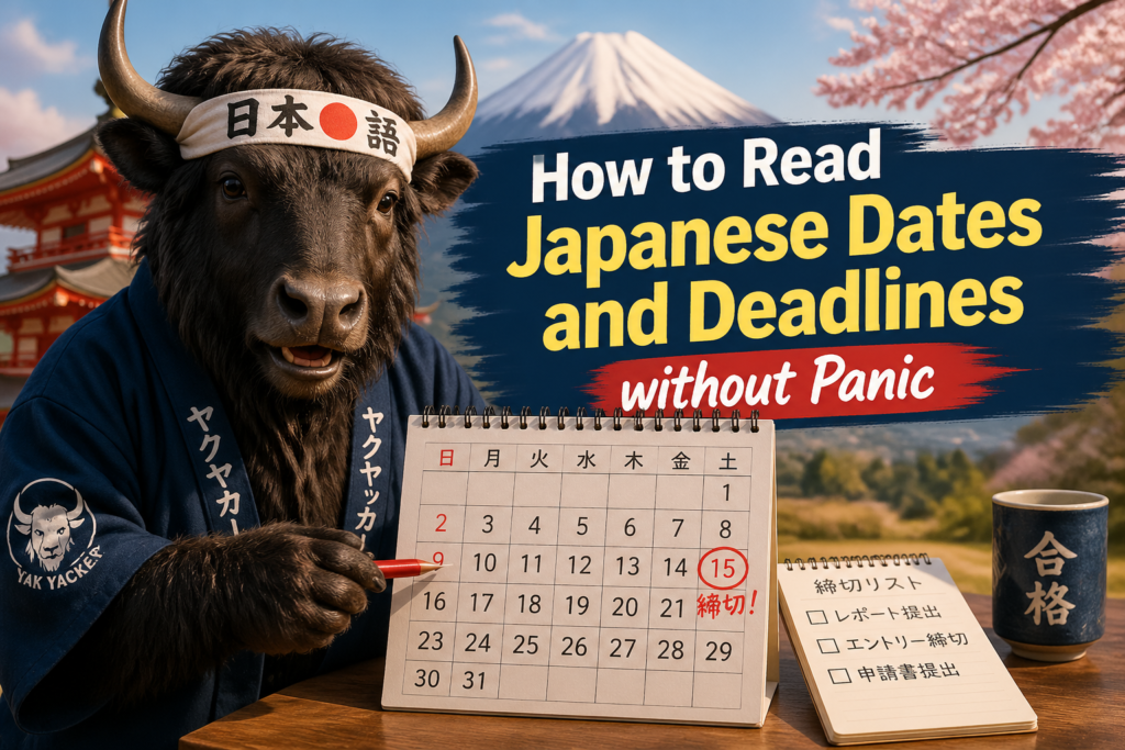 Japanese dates and deadlines calendar