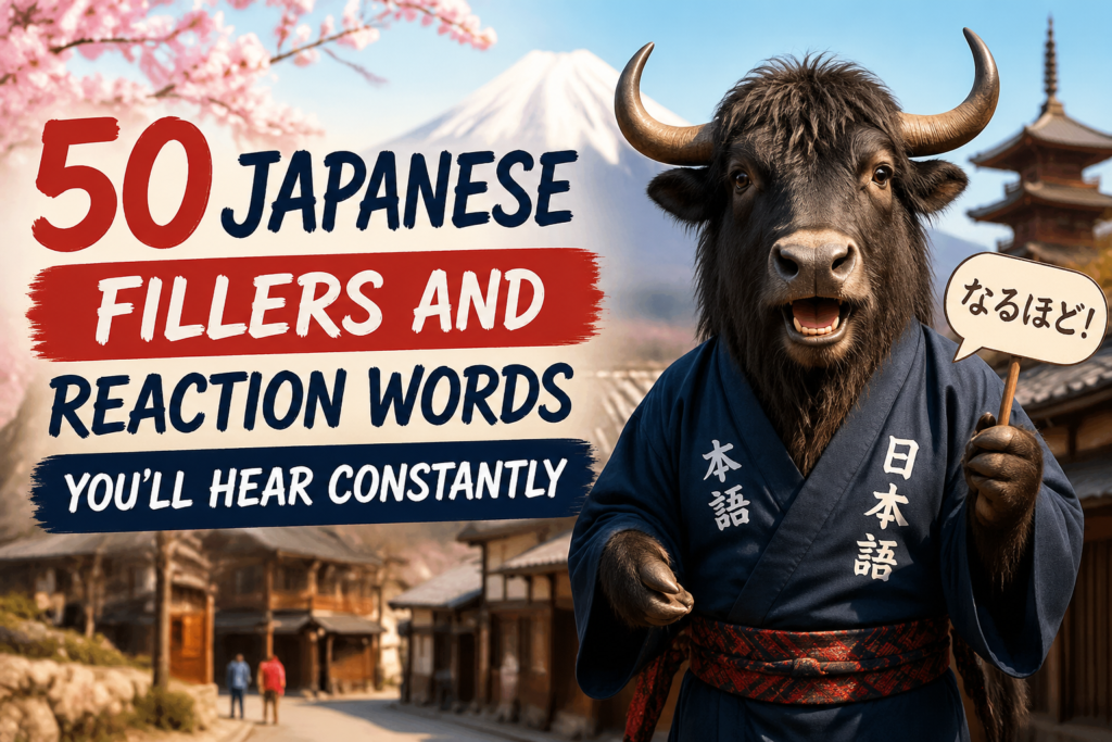 Japanese filler words and reaction words list