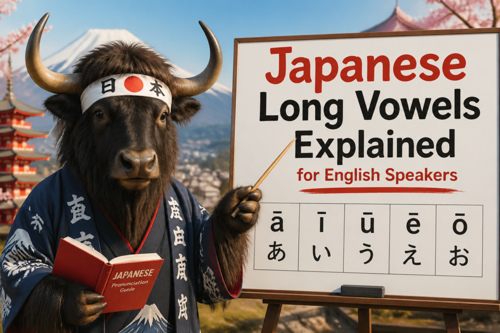Japanese long vowel examples in a pronunciation chart