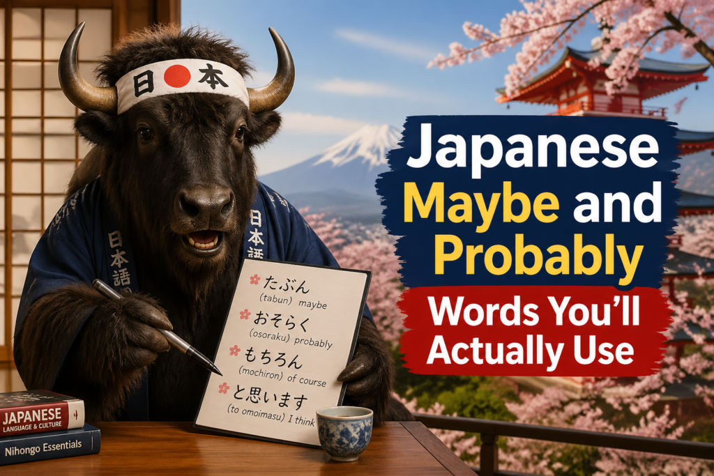 Japanese probability and opinion phrases on a worksheet