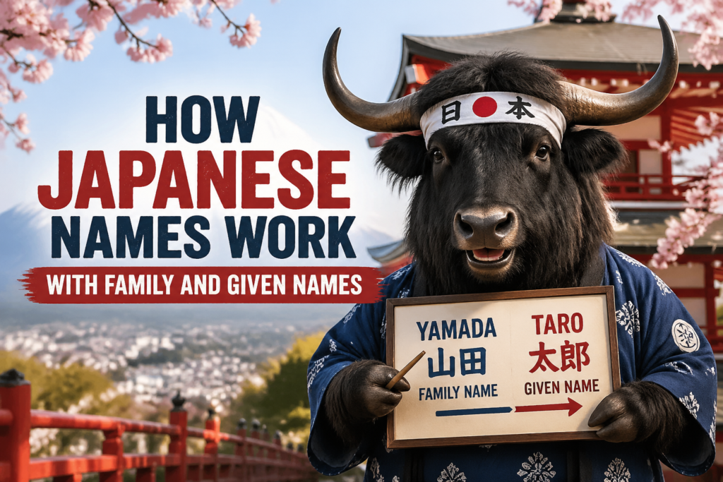 Japanese name order and family name diagram
