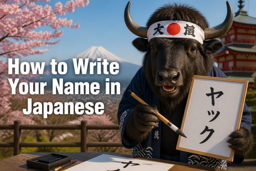 Japanese name writing example in katakana
