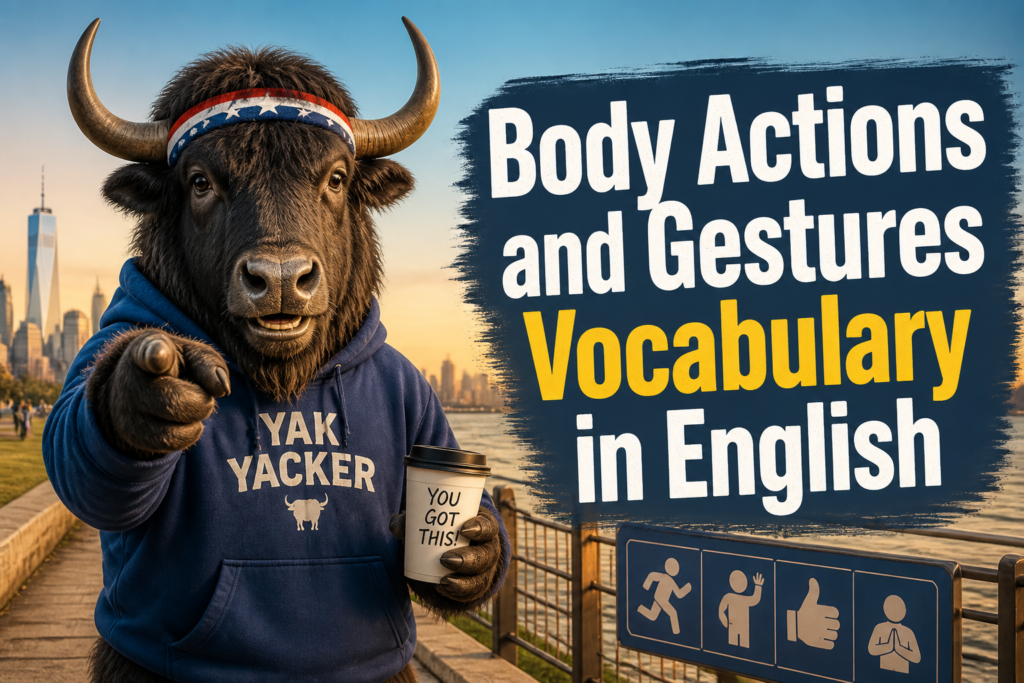 Body actions and gestures vocabulary in English