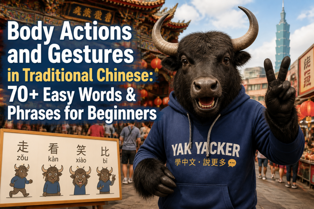 Body actions and gestures vocabulary in Traditional Chinese