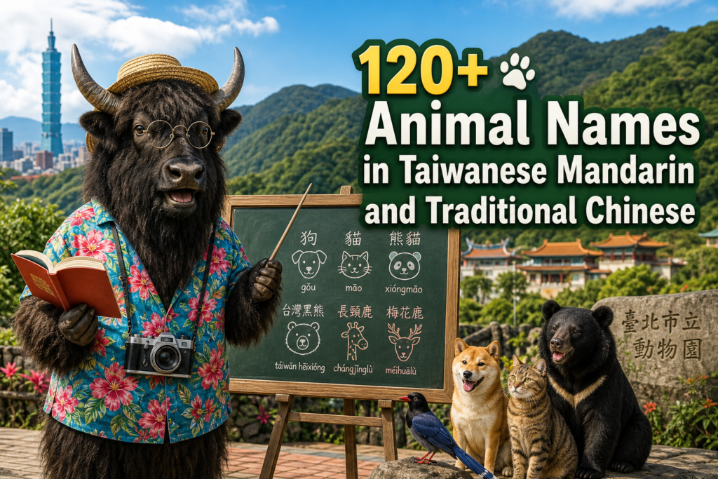 Animal names in Taiwanese Mandarin vocabulary
