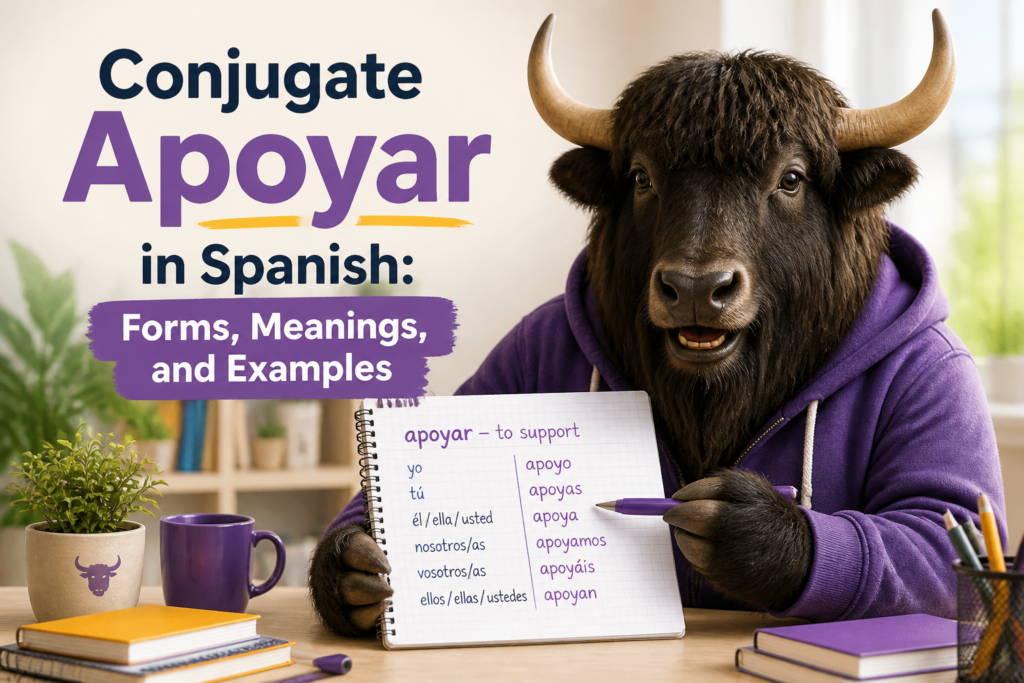 Spanish verb conjugation notes on a page