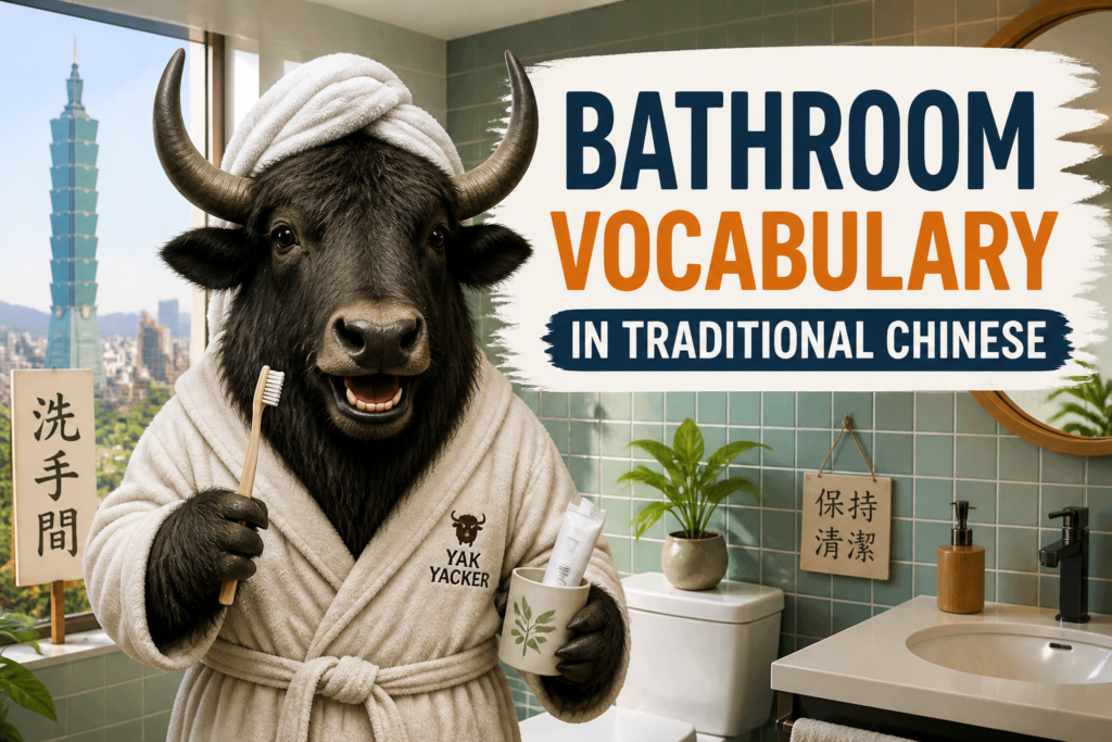 Bathroom vocabulary in Traditional Chinese