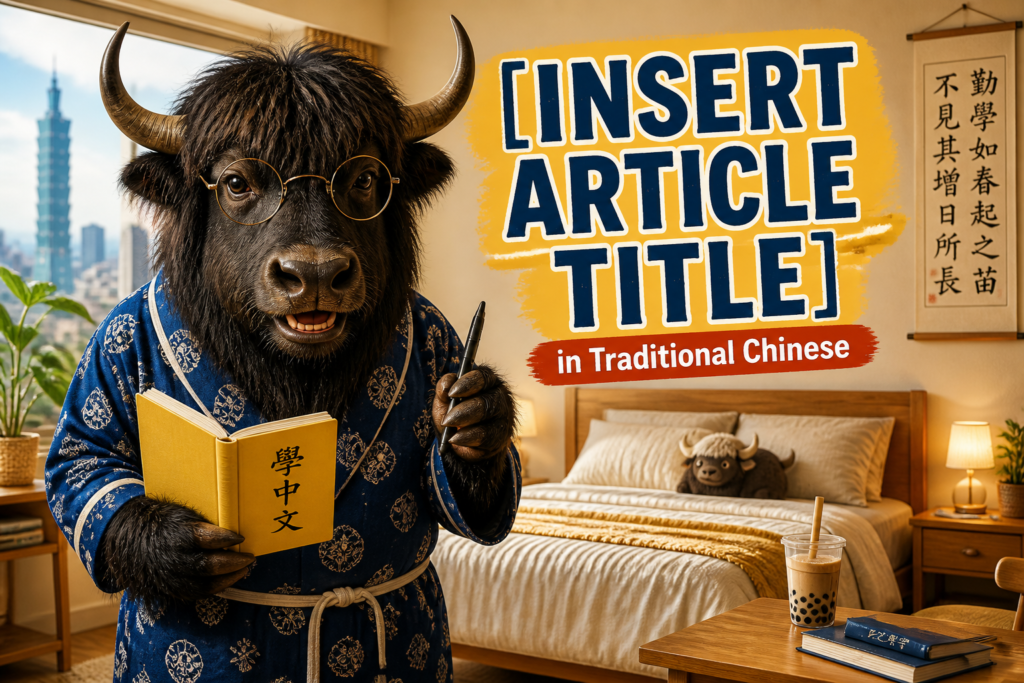 Bedroom vocabulary in Traditional Chinese