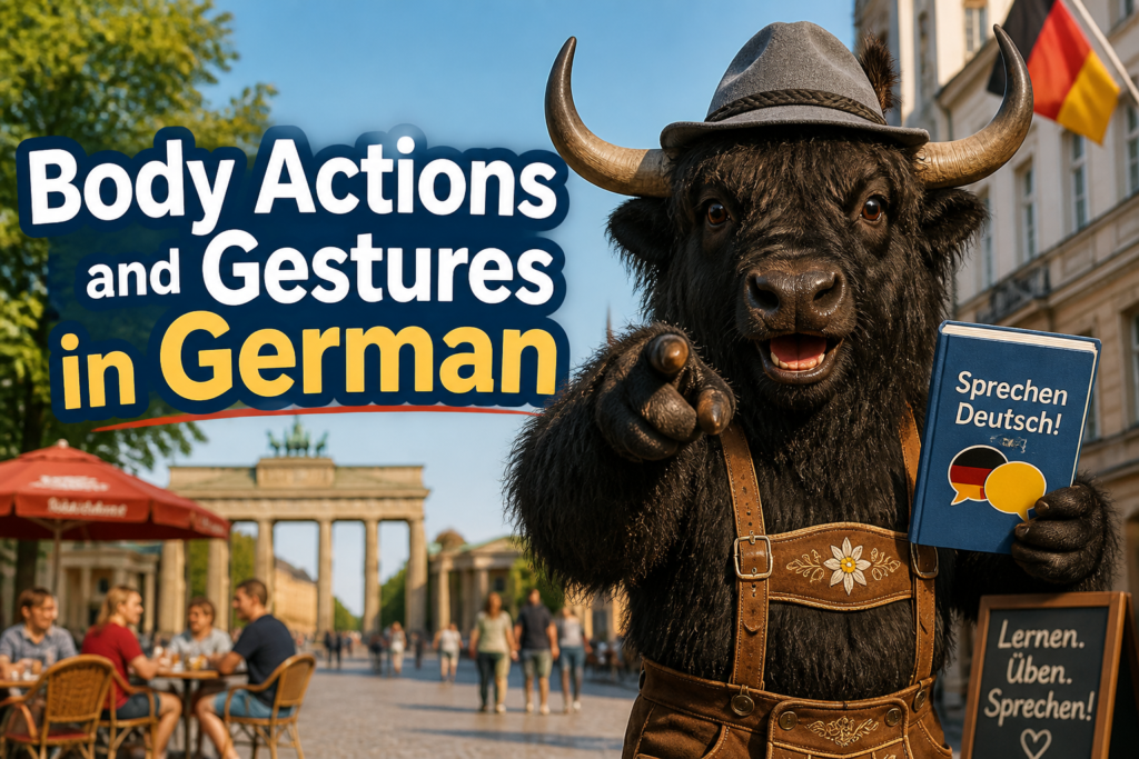 German vocabulary for body actions and gestures