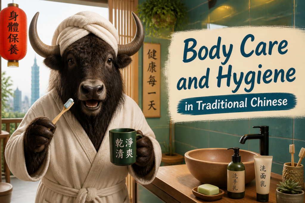 Body care and hygiene vocabulary in Traditional Chinese