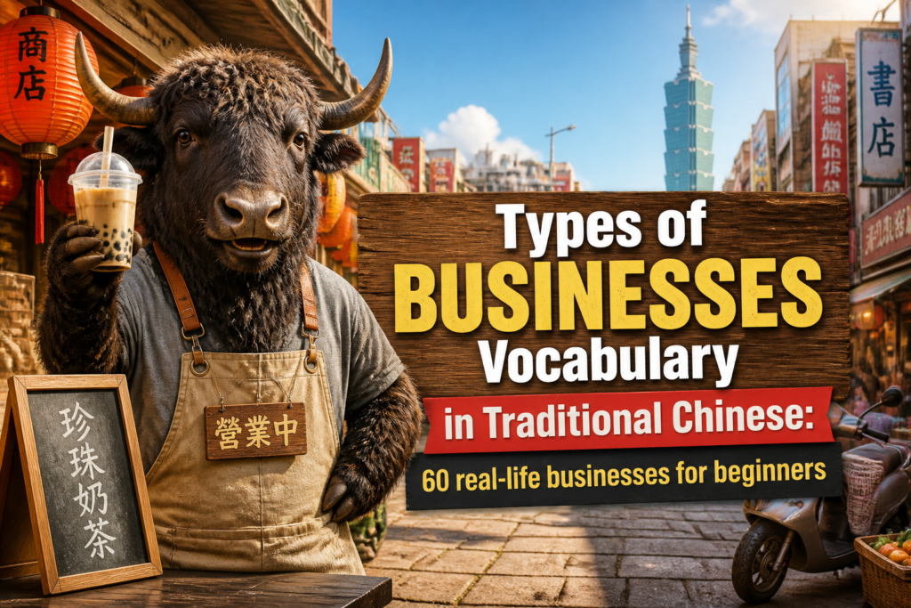 Types of businesses vocabulary in Traditional Chinese