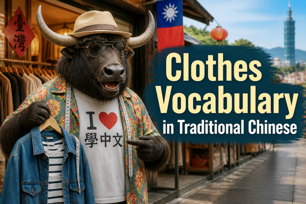 Clothes vocabulary in Traditional Chinese
