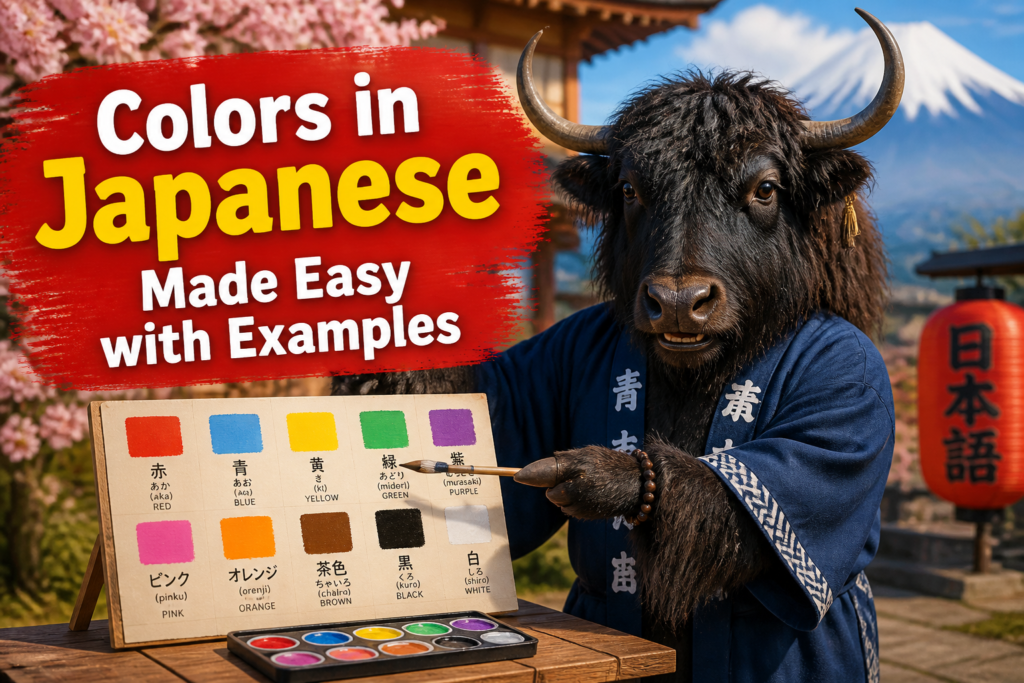 Japanese color vocabulary chart