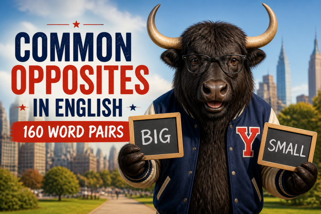 Common opposites in English word pairs