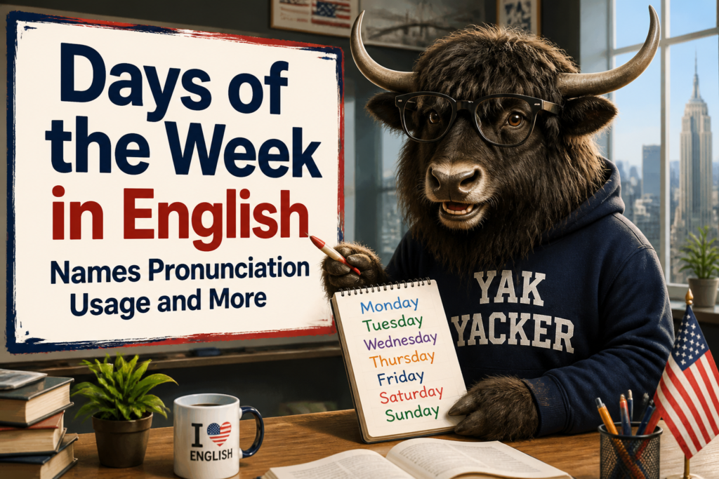 Days of the week in English