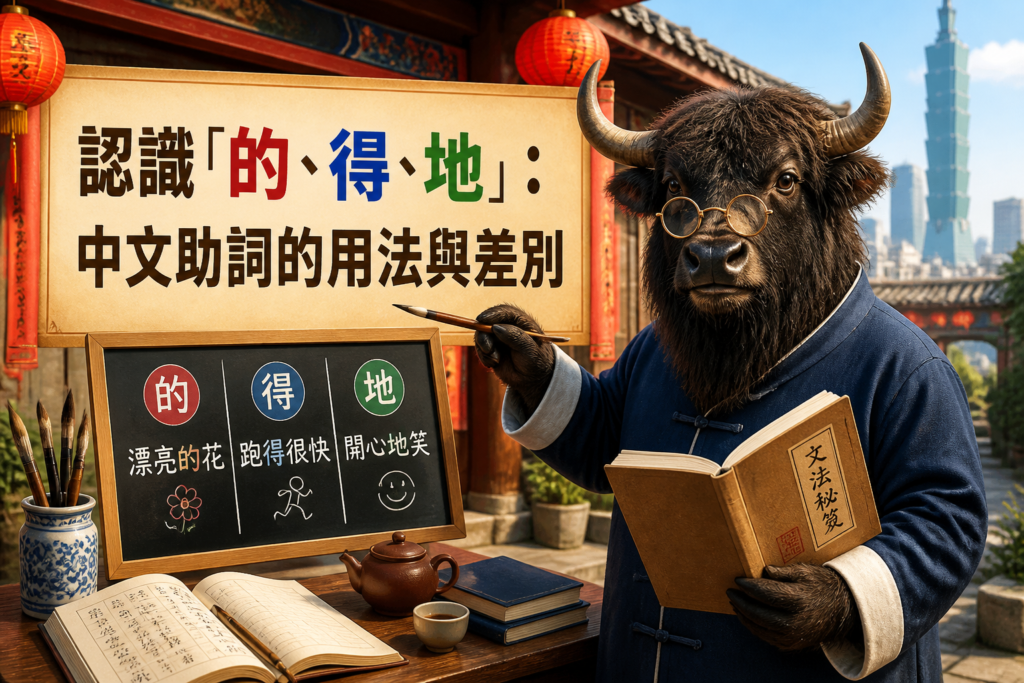 Traditional Chinese grammar symbols with example sentences