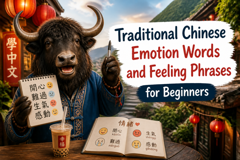 Emotion words in Traditional Chinese for beginners