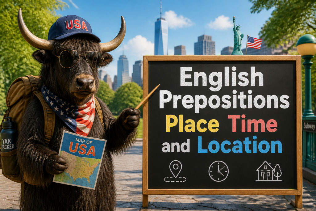 English prepositions for place time and location