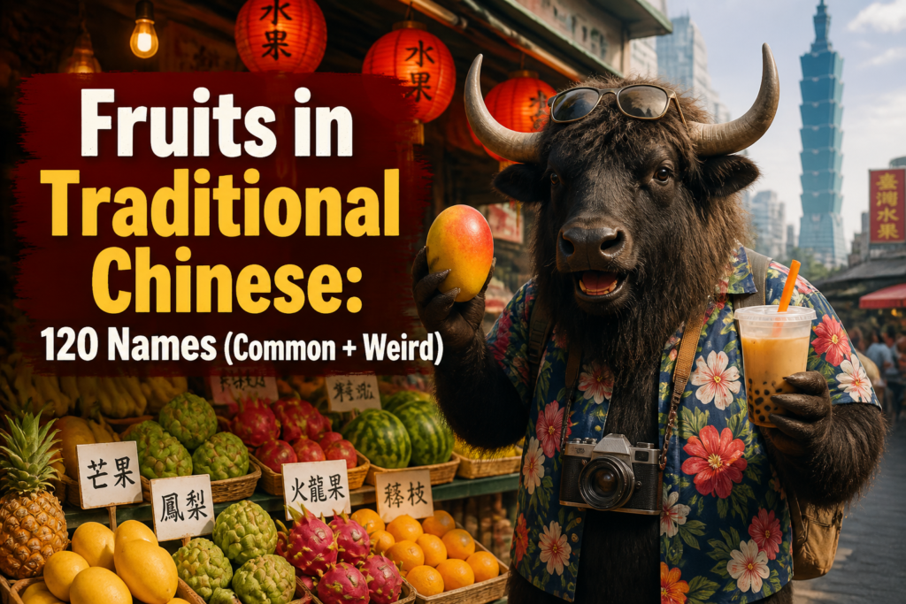Fruit names in Traditional Chinese with common examples