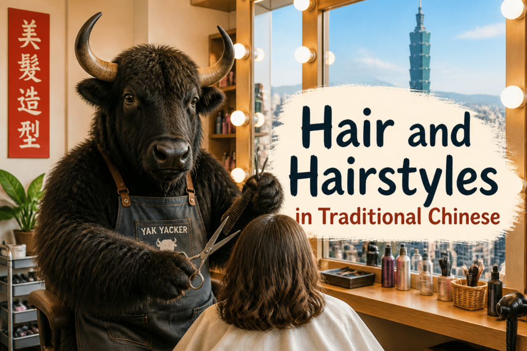 Hair and hairstyles vocabulary in Traditional Chinese