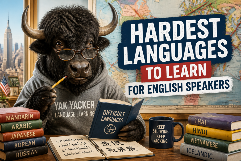 Hardest languages to learn for English speakers