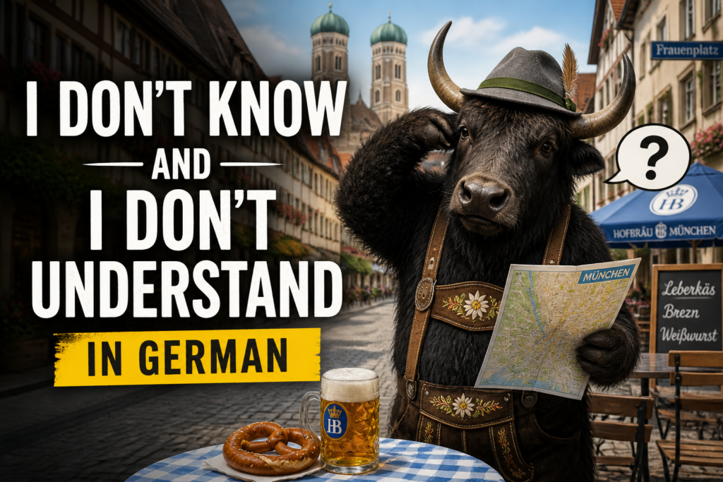 German phrases for I don’t know and I don’t understand