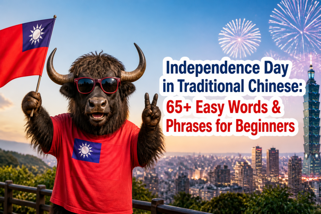 Independence Day vocabulary words in Traditional Chinese
