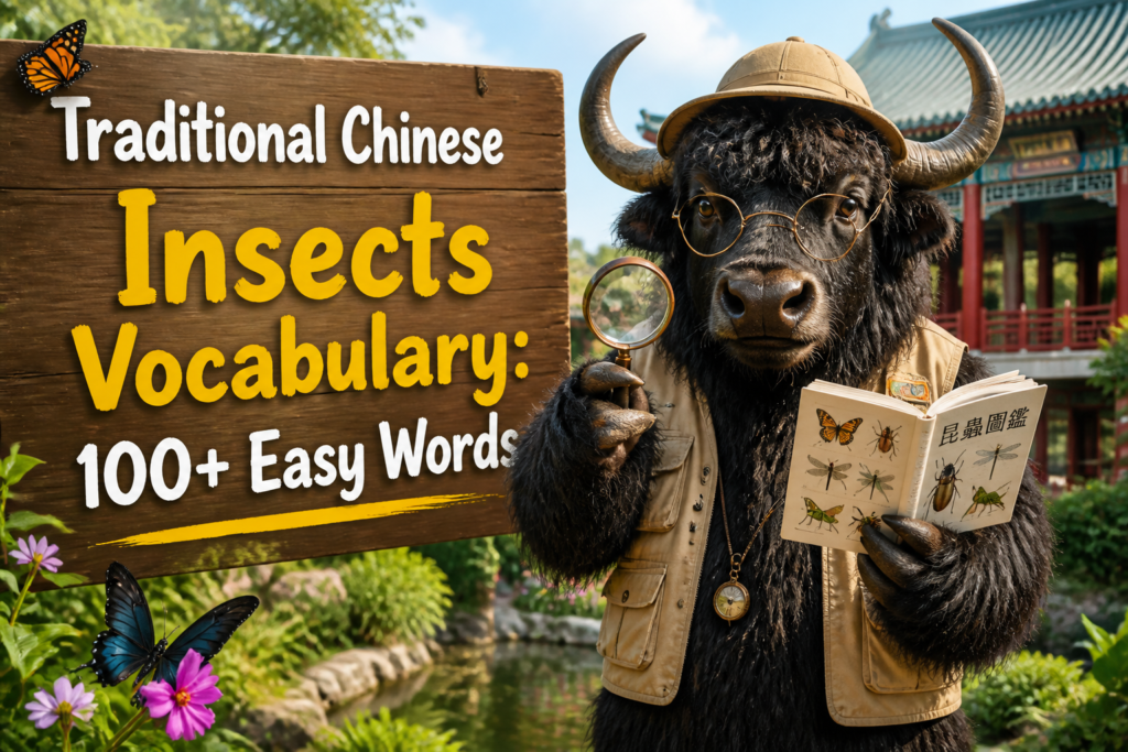 Insects vocabulary in Traditional Chinese for beginners