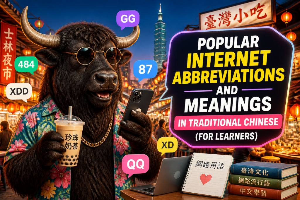 Internet abbreviations and meanings in Traditional Chinese