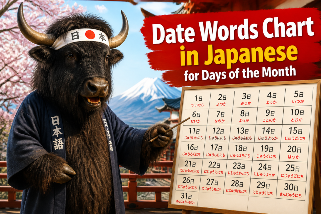 Japanese date words chart