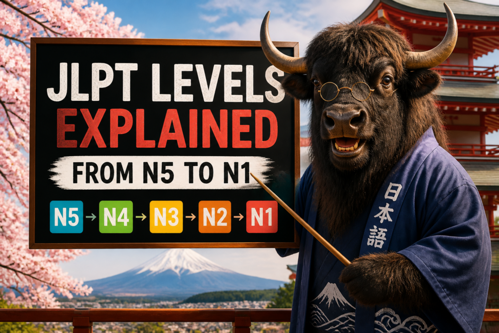 JLPT levels N5 to N1 chart