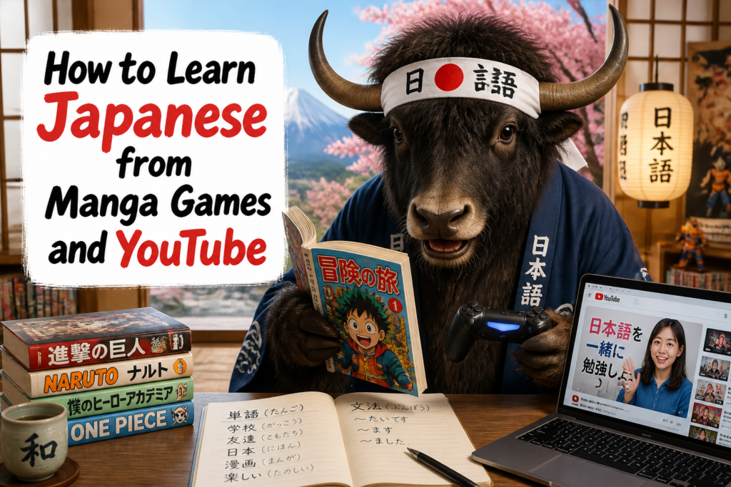 Manga game controller and Japanese notes