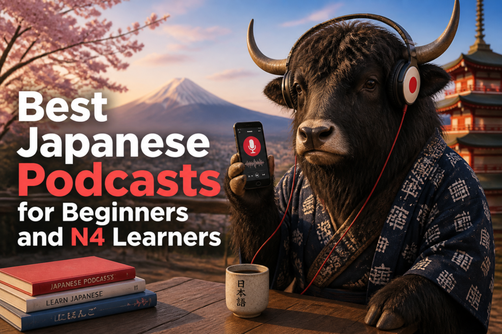 Listening to Japanese podcasts with earbuds